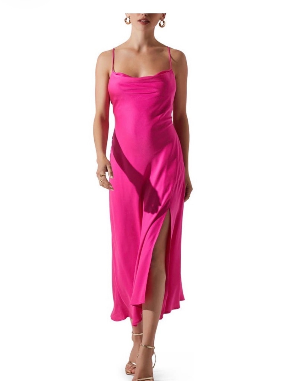 ASTR pink silky dress